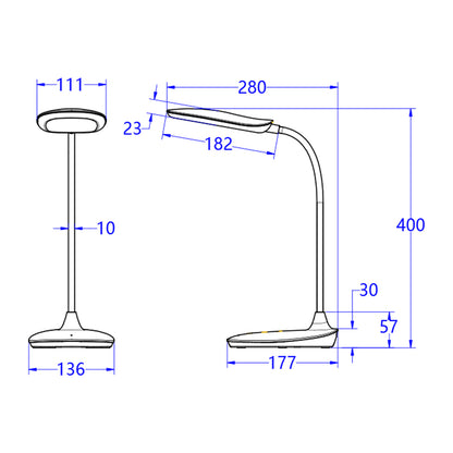 TABLE LAMP LED BLAIN HM4444.01 WHITE ABS 13.6x17.7x40H cm.