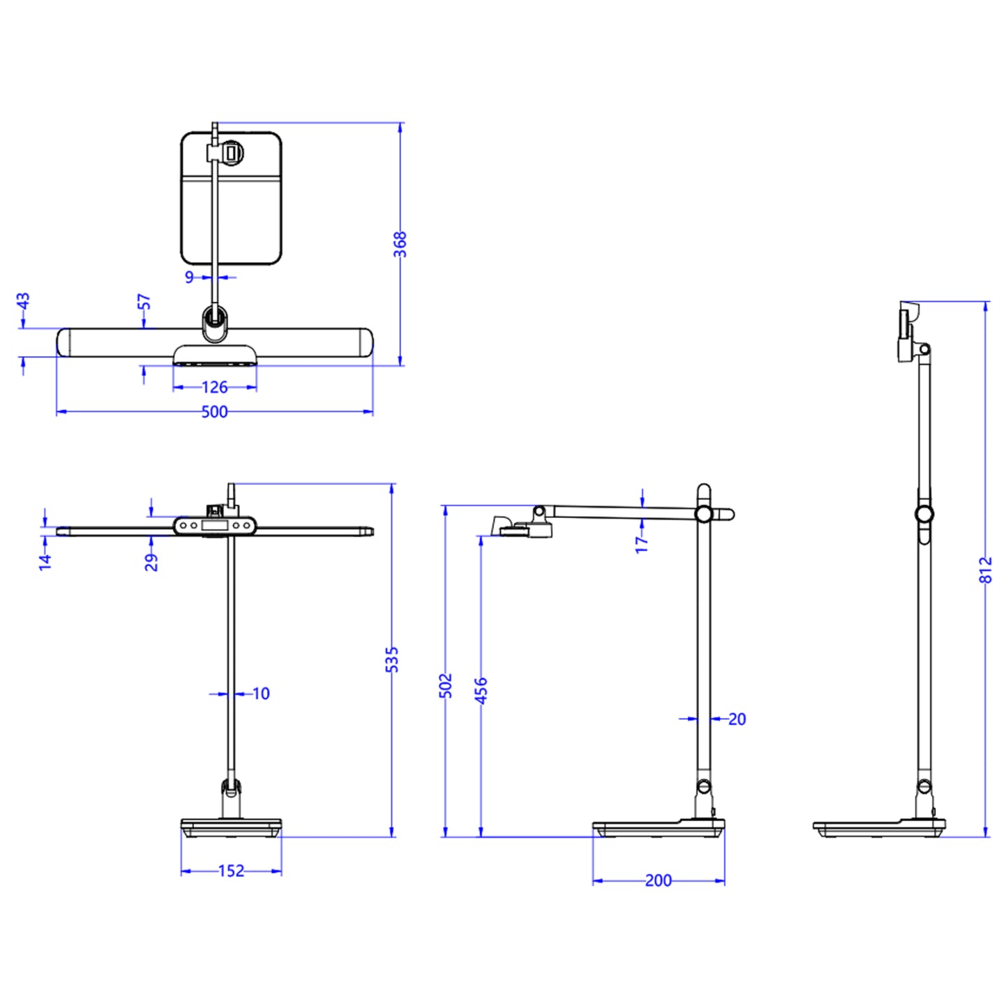 DESK LAMP LED BLAIN PRO HM4447.07 ABS BASE AND ALUMINUM ARMS IN GREY 36,8x81Hcm.