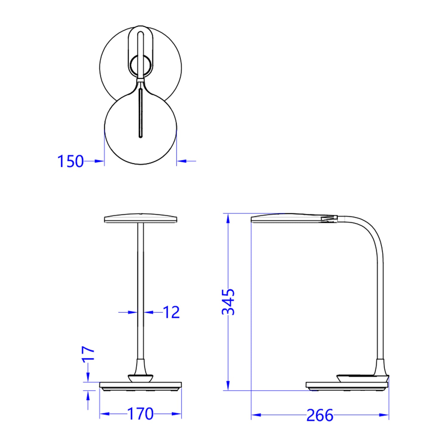 TABLE LAMP LED BLAIN HM4459.01 WHITE ABS & SILICONE 17x26.6x34.5H cm.