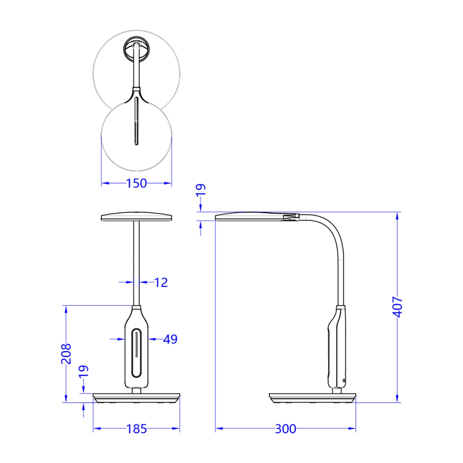 TABLE LAMP LED BLAIN HM4460.01 WHITE ABS & SILICONE Φ18.5x40.7H cm.