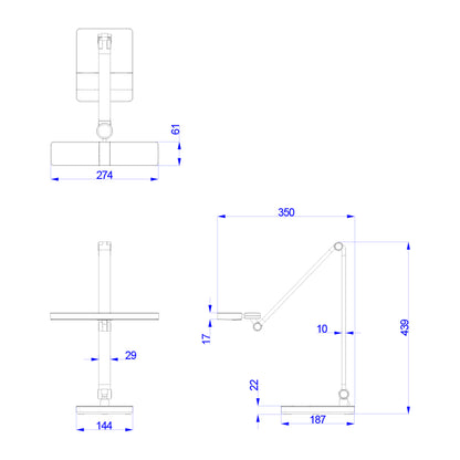 DESK LAMP LED BLAIN PRO HM4461.02 BRUSHED BLACK ABS 35x43,9Hcm.