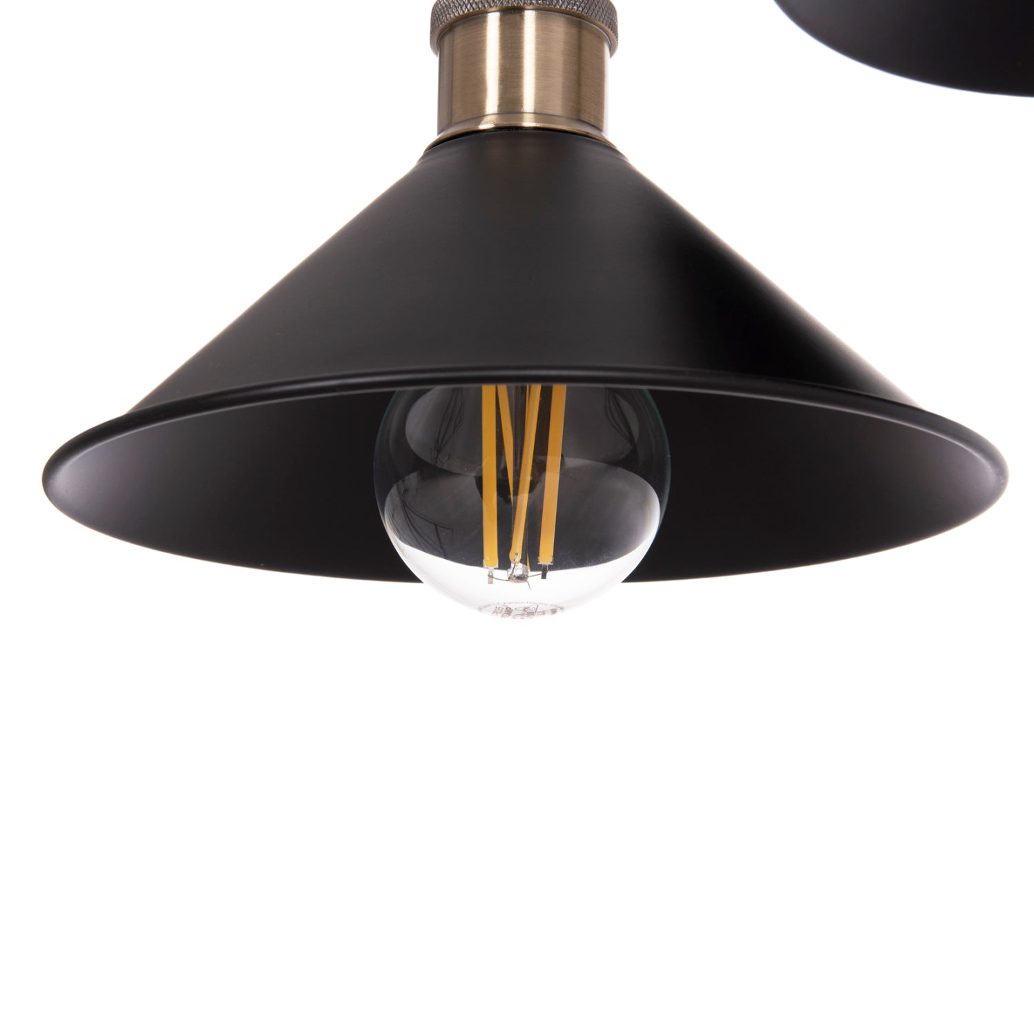 CEILING PENDANT 2-LIGHT BELL HM7531.11 BLACK METAL-BRONZE SOCKET Φ21,5x135Hcm.