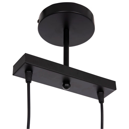 CEILING PENDANT 2-LIGHT BELL HM7531.11 BLACK METAL-BRONZE SOCKET Φ21,5x135Hcm.