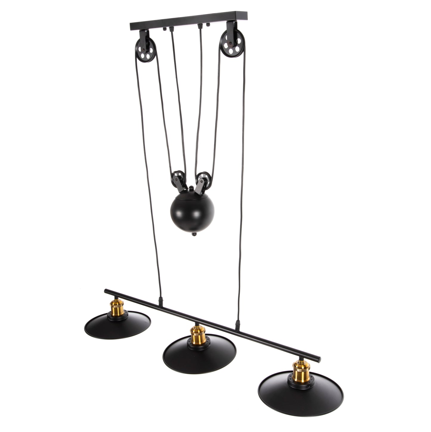 CEILING PENDANT 3-LIGHT HM4120 METAL IN BLACK 91x91x95,5Hcm.