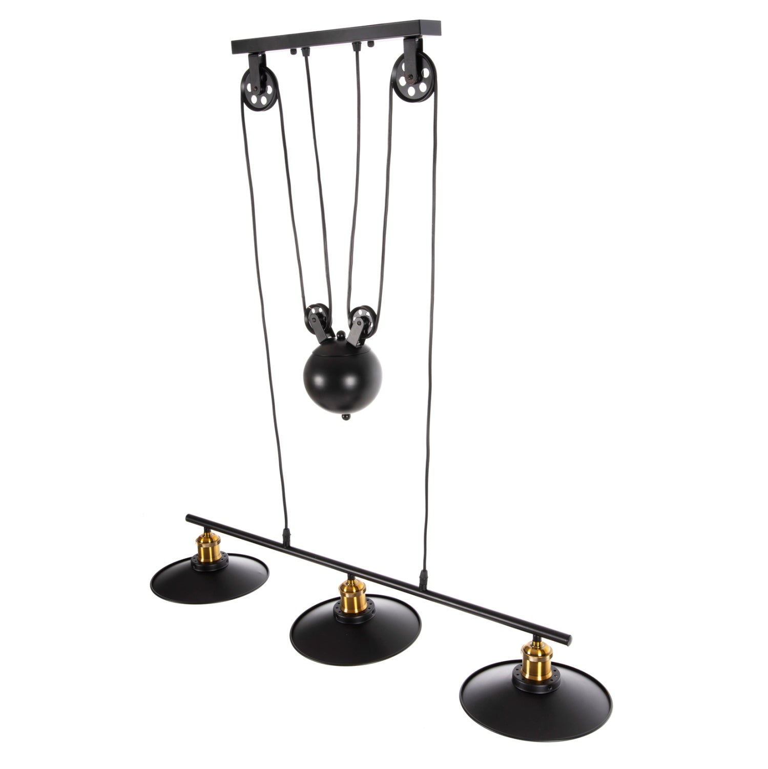 CEILING PENDANT 3-LIGHT HM4120 METAL IN BLACK 91x91x95,5Hcm.