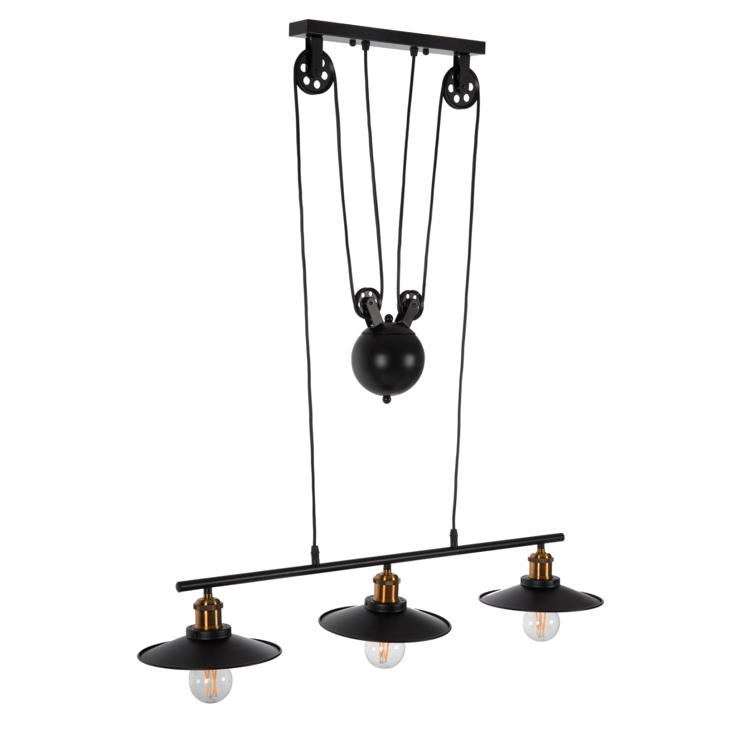 CEILING PENDANT 3-LIGHT HM4120 METAL IN BLACK 91x91x95,5Hcm.