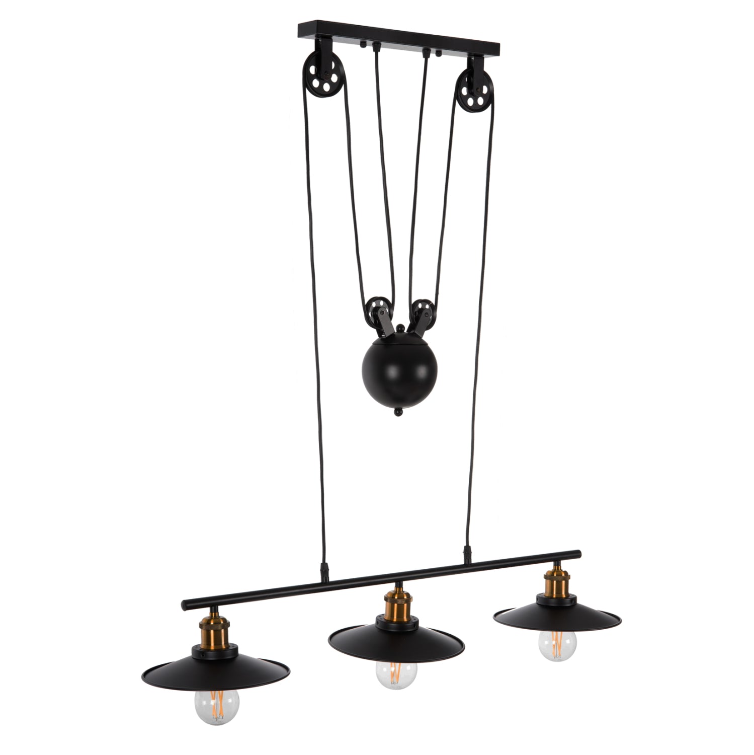 CEILING PENDANT 3-LIGHT HM4120 METAL IN BLACK 91x91x95,5Hcm.