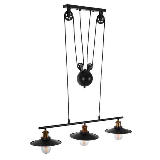 CEILING PENDANT 3-LIGHT HM4120 METAL IN BLACK 91x91x95,5Hcm.