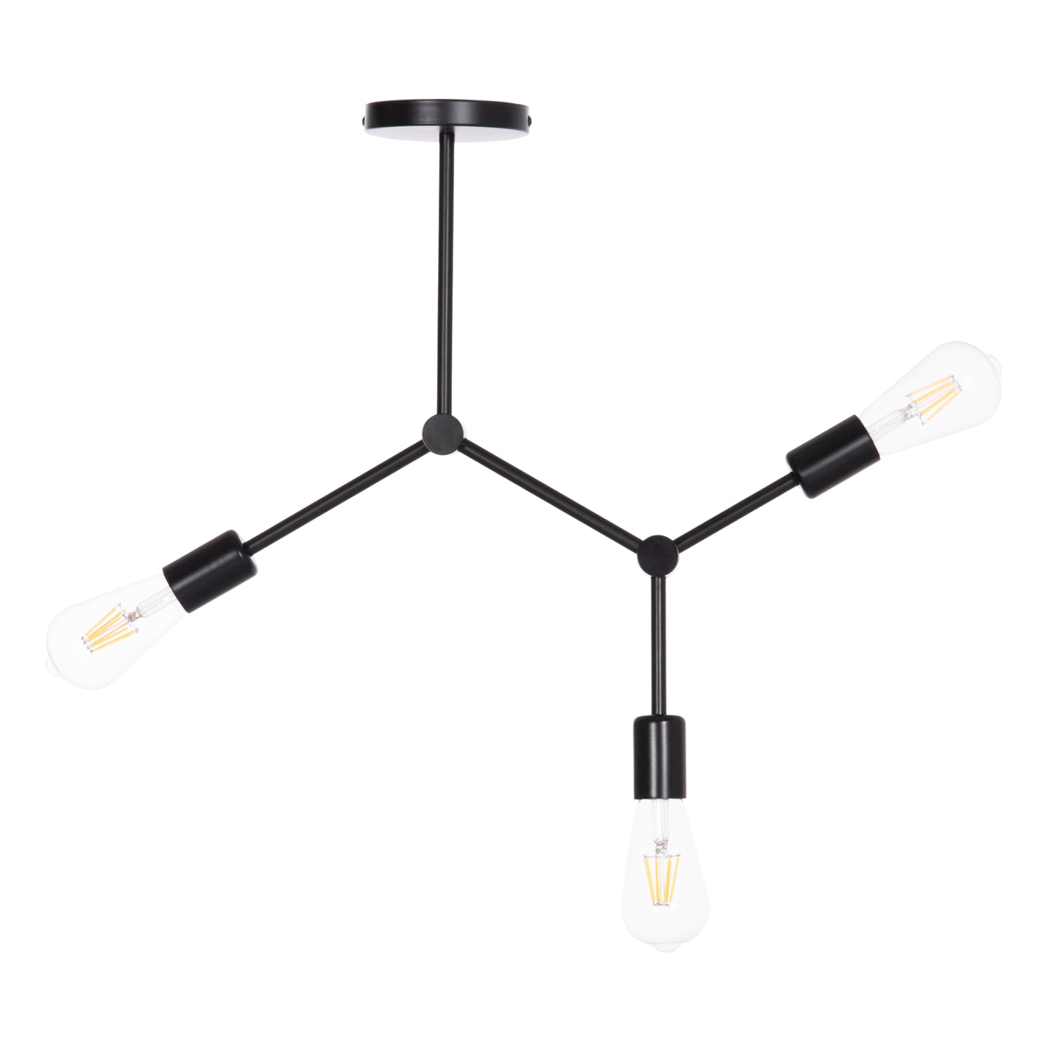CEILING PENDANT 3-LIGHT FIXTURE LIGHTY HM7404.11 BLACK METAL 52x5x48Hcm.