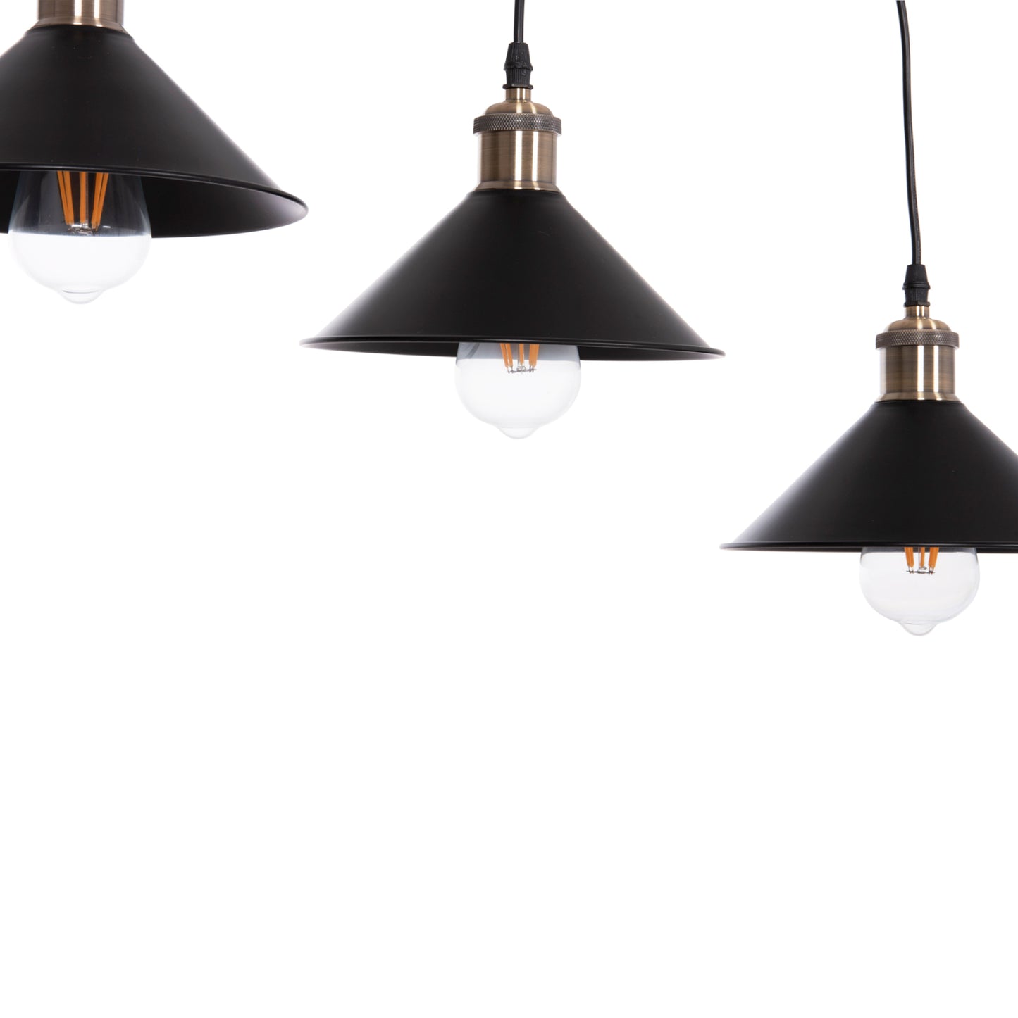 CEILING PENDANT 3-LIGHT BELL HM7533.11 BLACK METAL-BRONZE SOCKET Φ21,5x128Hcm.