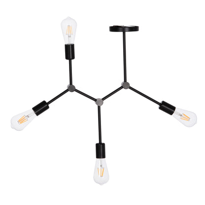 CEILING PENDANT 4-LIGHT FIXTURE LIGHTY HM7405.11 BLACK METAL 57x5x52Hcm.