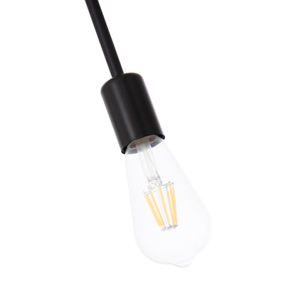 CEILING PENDANT 4-LIGHT FIXTURE LIGHTY HM7405.11 BLACK METAL 57x5x52Hcm.