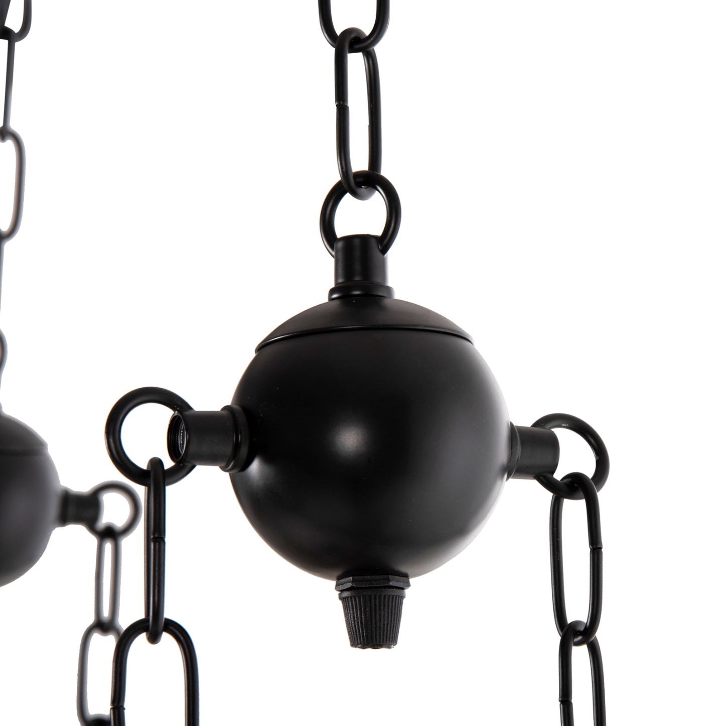 CEILING PENDANT 6-LIGHT FIXTURE HM4117 WOOD-METAL-GLASS 116Hcm.