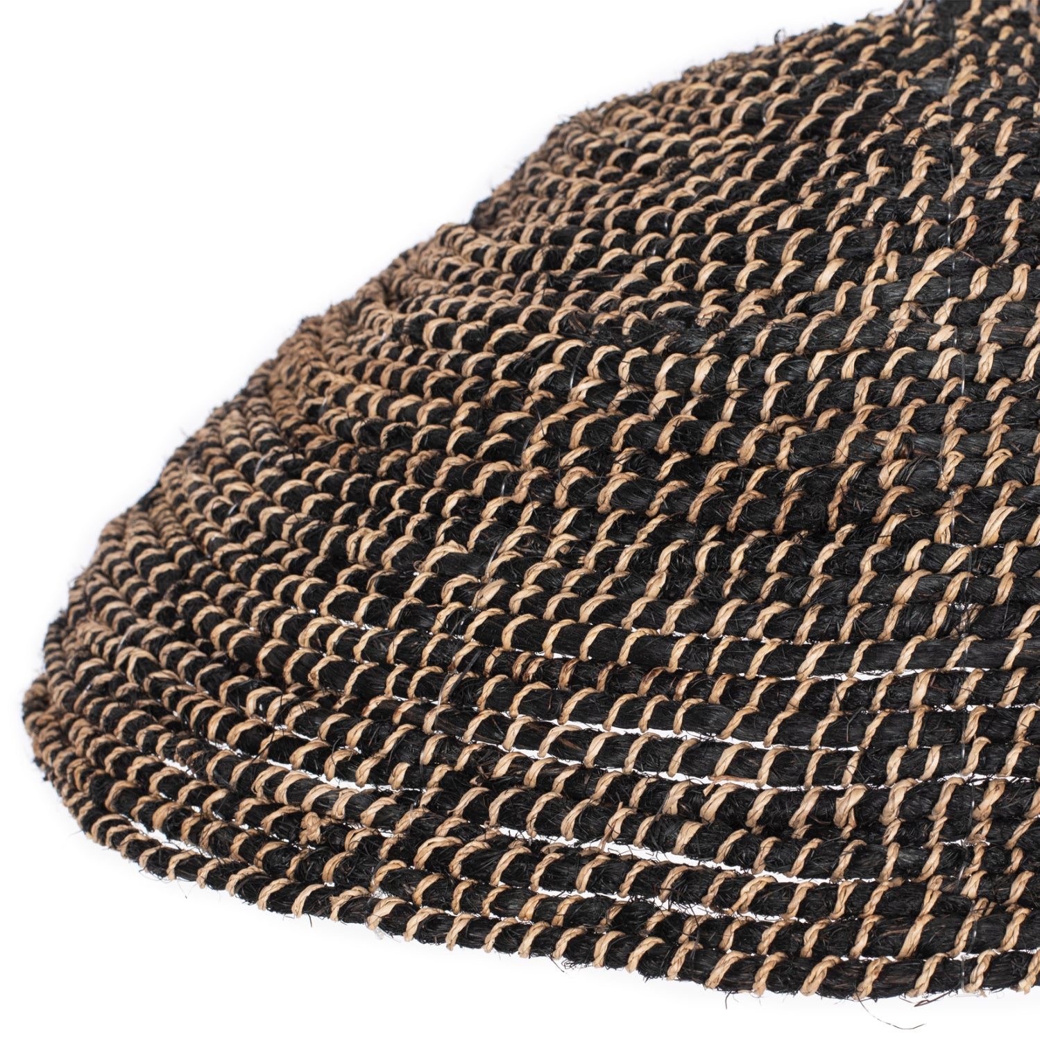 CEILING PENDANT MADE OF RECYCLED ABACA IN BLACK COLOR Φ49x15Hcm.HM7783