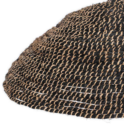CEILING PENDANT MADE OF RECYCLED ABACA IN BLACK COLOR Φ49x15Hcm.HM7783