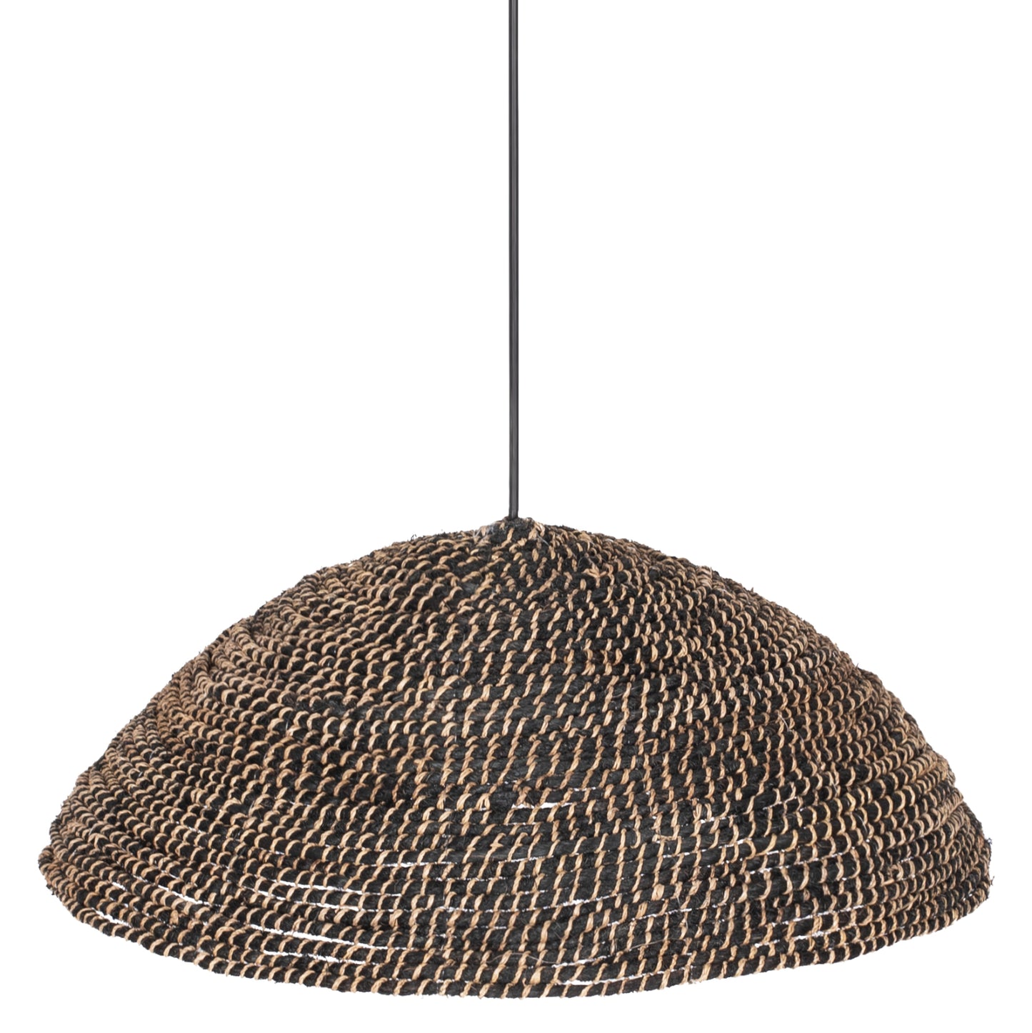 CEILING PENDANT MADE OF RECYCLED ABACA IN BLACK COLOR Φ49x15Hcm.HM7783