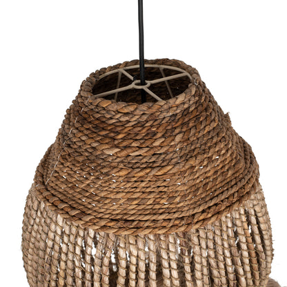 CEILING PENDANT ABACA FIBERS IN NATURAL 30x30x45-80Hcm.HM7772