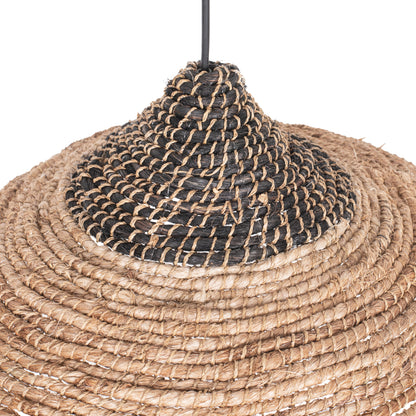 CEILING PENDANT MADE OF MANILA HEMP FIBERS IN NATURAL AND BLACK COLOR Φ45x23-60Hcm.HM7785