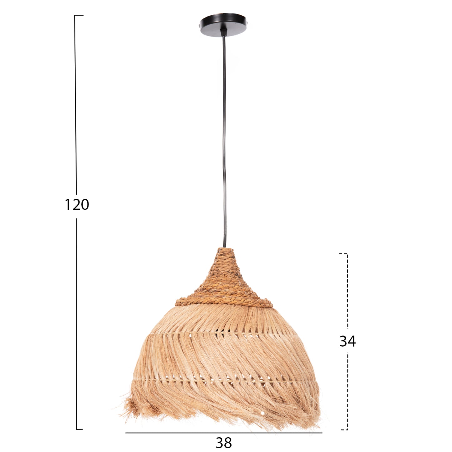 CEILING PENDANT MENDONG GRASS FIBERS IN NATURAL COLOR Φ38x34-120Hcm.HM7776