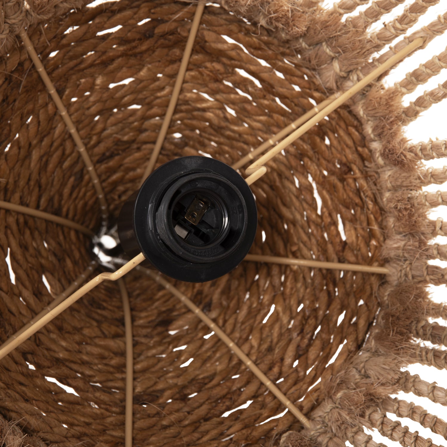 CEILING PENDANT WITH ABACA FIBERS CAP NATURAL COLOR Φ51x65-120Hcm.HM7752