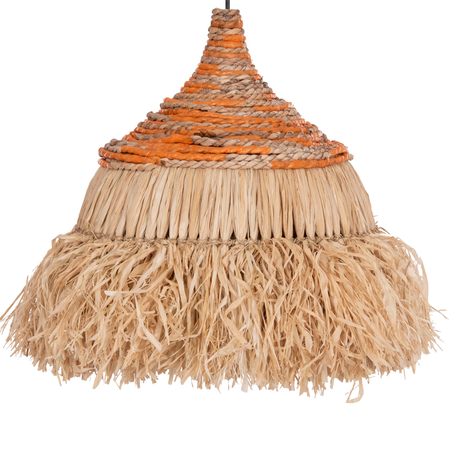 CEILING PENDANT LAMP SIFO HM4714 SISAL & BANANA FIBERS CAP-NATURAL & MIX Φ35x45Hcm.