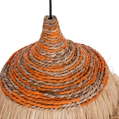 CEILING PENDANT LAMP SIFO HM4714 SISAL & BANANA FIBERS CAP-NATURAL & MIX Φ35x45Hcm.