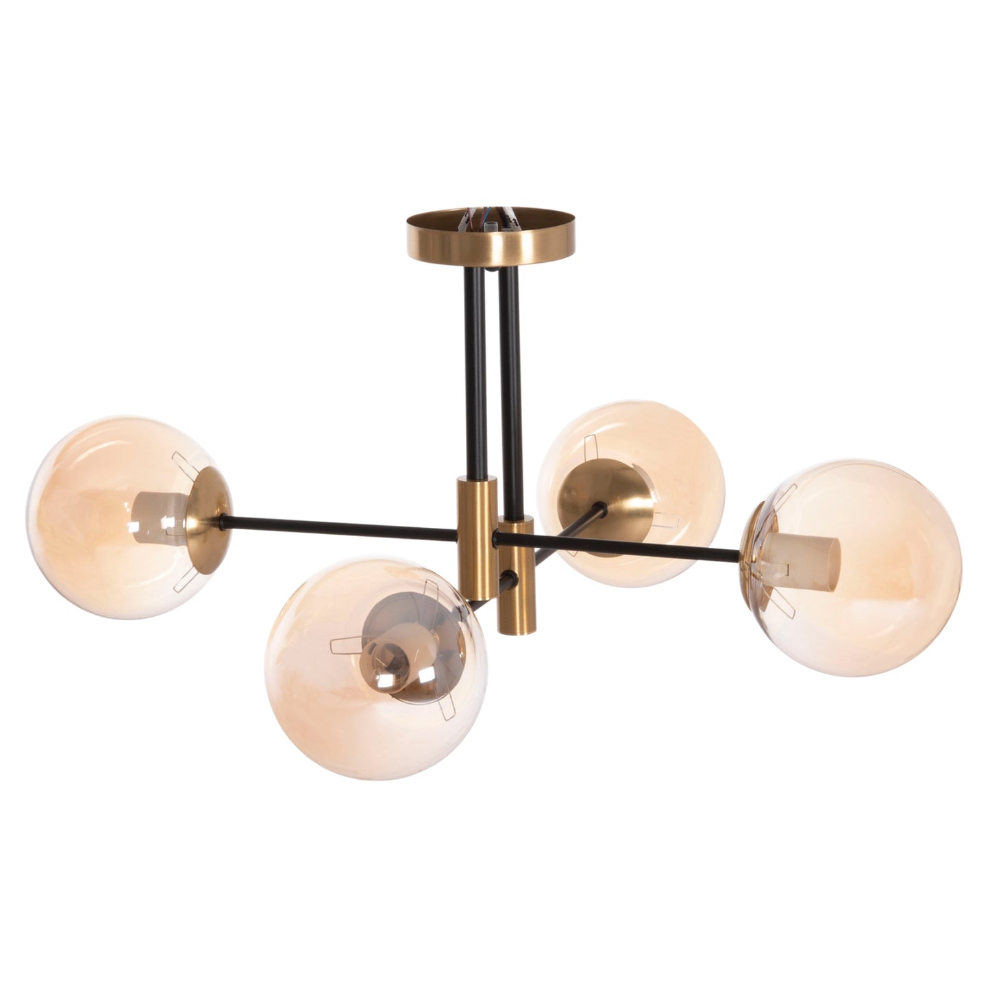 CEILING FIXTURE DREMP HM7409.11 FOUR-LIGHT BLACK-GOLD 68x68x36Hcm.