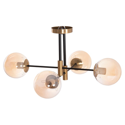 CEILING FIXTURE DREMP HM7409.11 FOUR-LIGHT BLACK-GOLD 68x68x36Hcm.