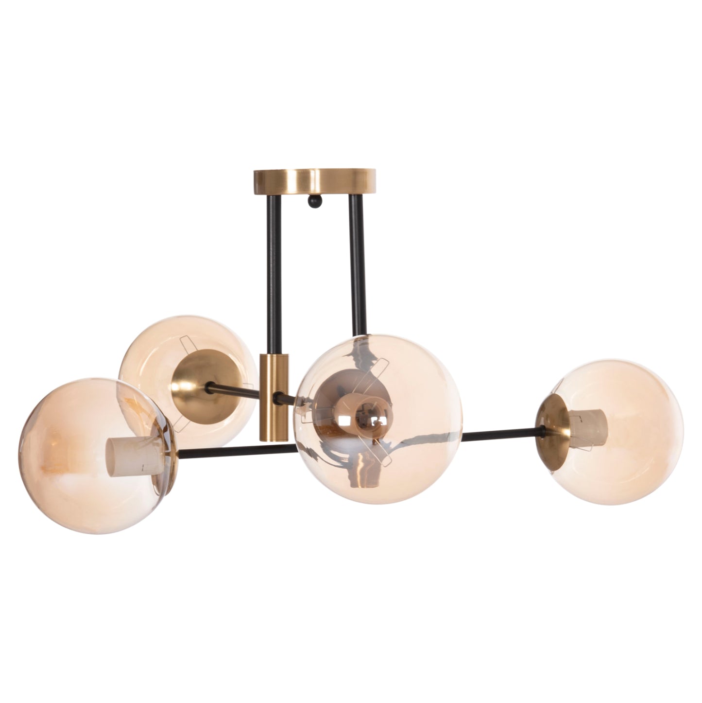 CEILING FIXTURE DREMP HM7409.11 FOUR-LIGHT BLACK-GOLD 68x68x36Hcm.