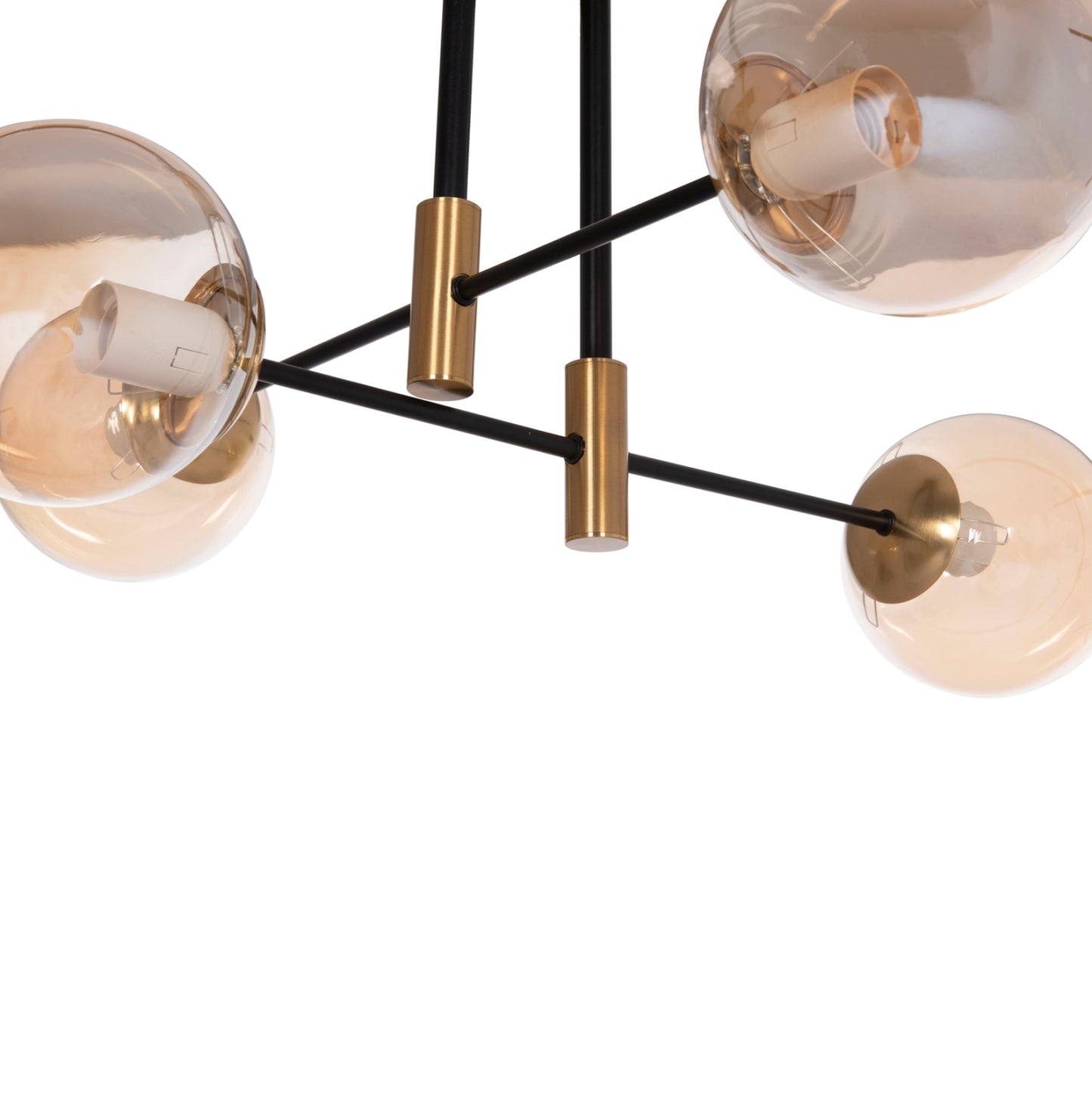 CEILING FIXTURE DREMP HM7409.11 FOUR-LIGHT BLACK-GOLD 68x68x36Hcm.