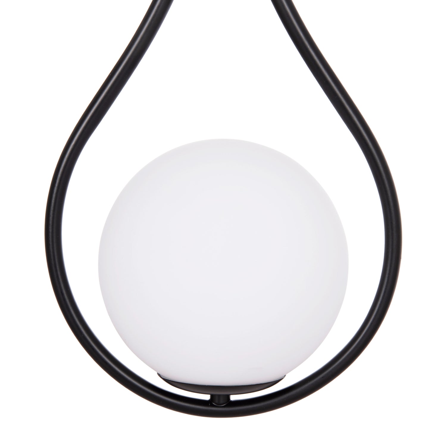 CEILING PENDANT LAMP DROPLET HM7503.11 METAL IN BLACK-MILKY WHITE GLOBE BULB 23.5x12x147Hcm.