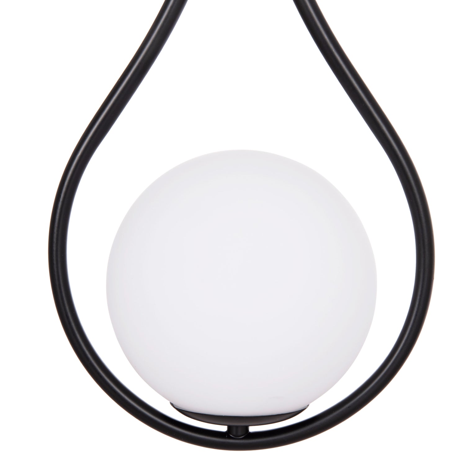 CEILING PENDANT LAMP DROPLET HM7503.11 METAL IN BLACK-MILKY WHITE GLOBE BULB 23.5x12x147Hcm.