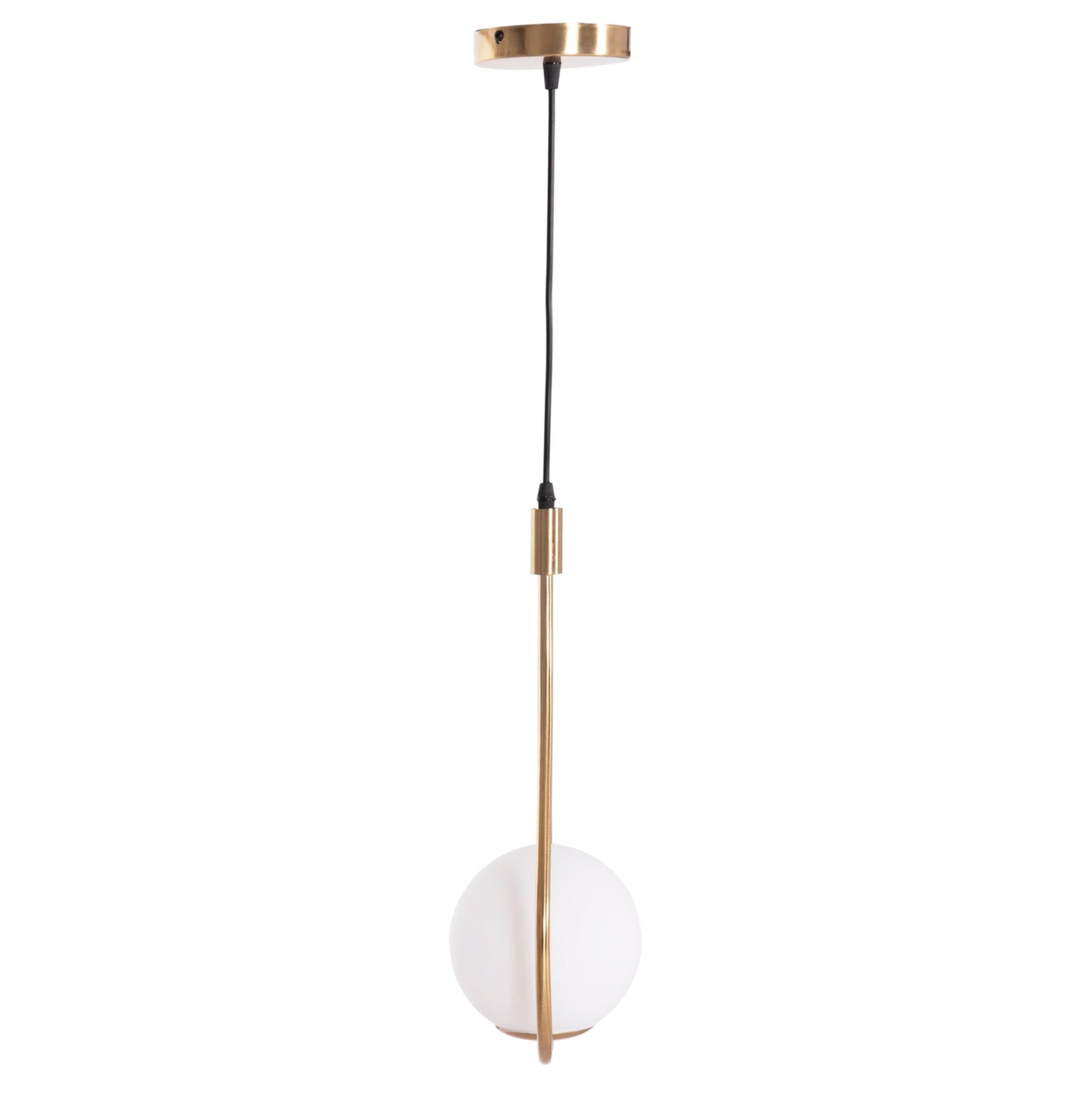 CEILING PENDANT LAMP DROPLET HM7503.12 METAL IN GOLD-MILKY WHITE GLOBE BULB 23.5x12x147Hcm.