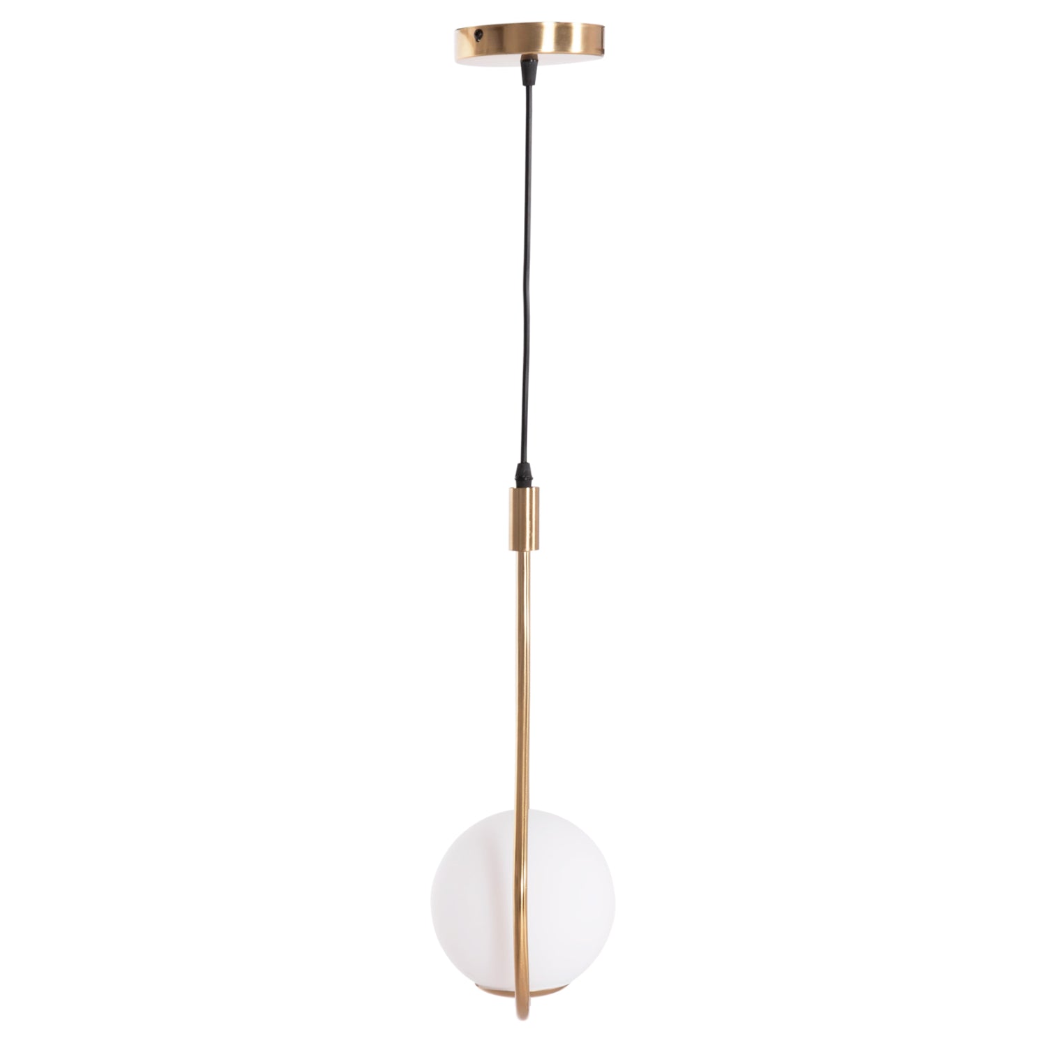 CEILING PENDANT LAMP DROPLET HM7503.12 METAL IN GOLD-MILKY WHITE GLOBE BULB 23.5x12x147Hcm.