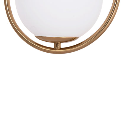 CEILING PENDANT LAMP DROPLET HM7503.12 METAL IN GOLD-MILKY WHITE GLOBE BULB 23.5x12x147Hcm.