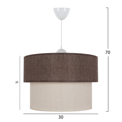 PENDANT CEILING LAMP HM7619.03 TWO-LAYER FABRIC DRUM, PLASTIC FRAME