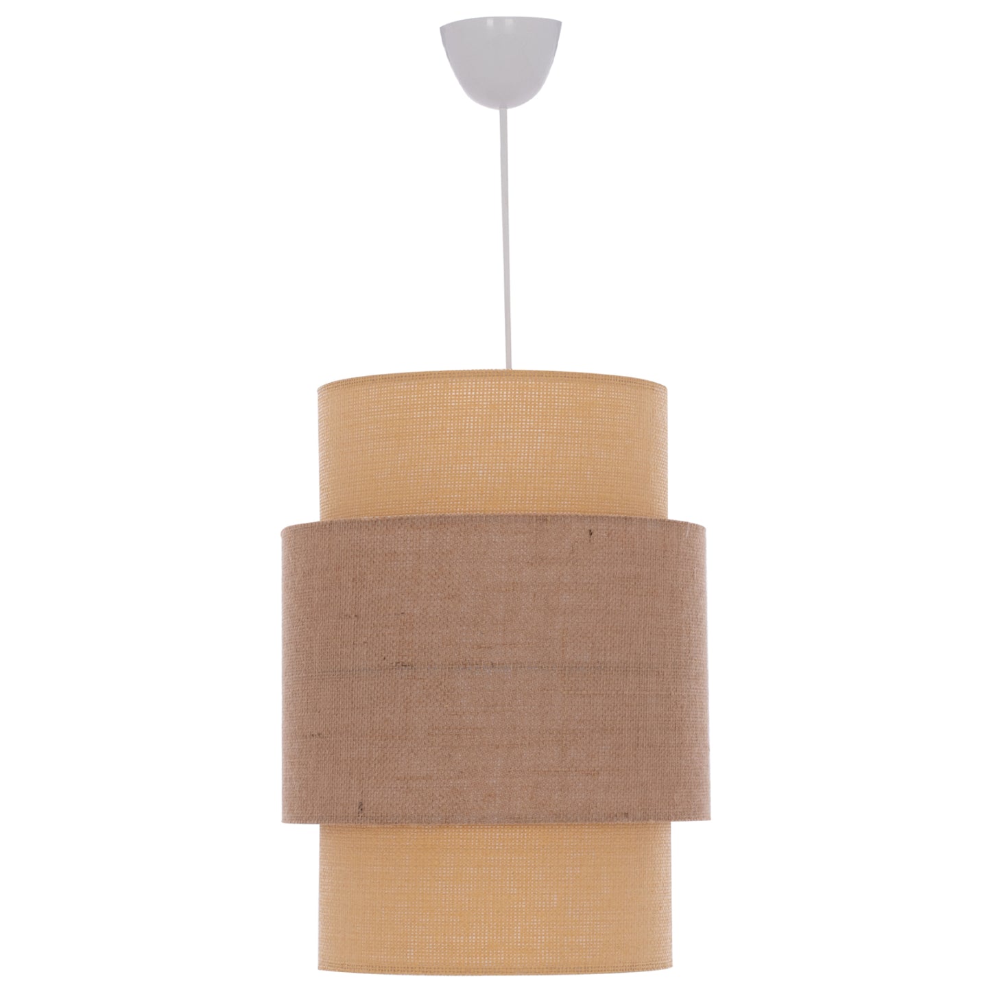 PENDANT CEILING LAMP HM7627.01 TWO-LAYER FABRIC DRUM, POLYETHYLENE FRAME