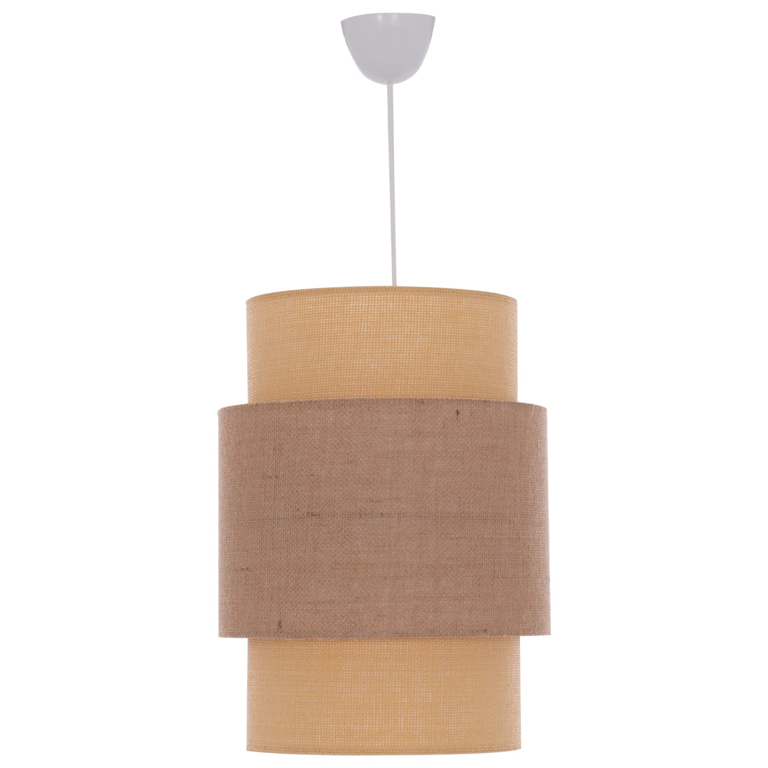 PENDANT CEILING LAMP HM7627.01 TWO-LAYER FABRIC DRUM, POLYETHYLENE FRAME