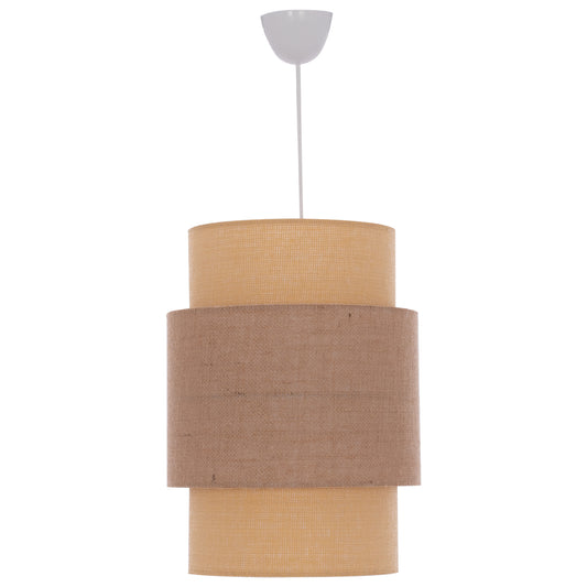 PENDANT CEILING LAMP HM7627.01 TWO-LAYER FABRIC DRUM, POLYETHYLENE FRAME