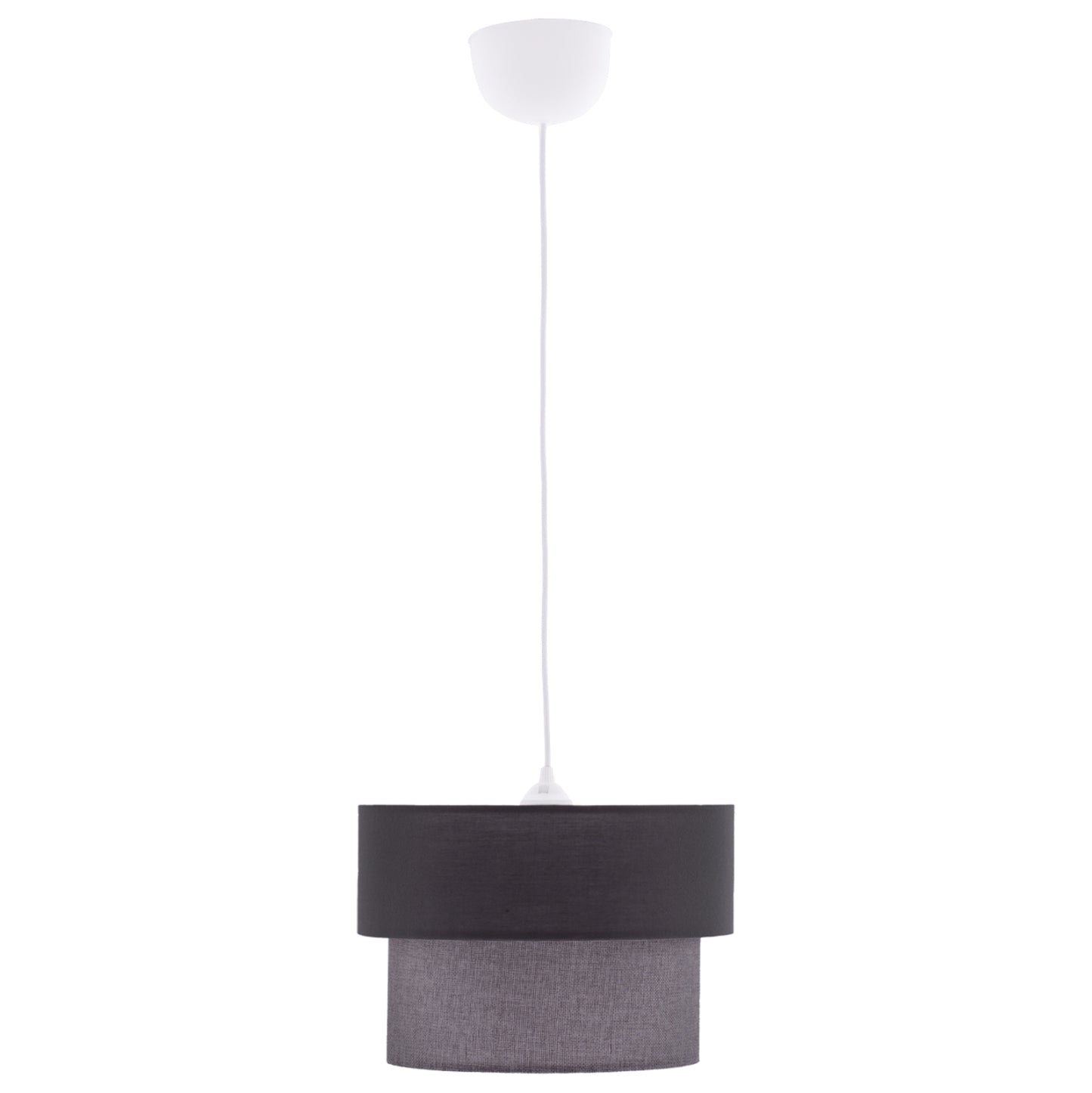 PENDANT CEILING LAMP HM7619.02 TWO-LAYER FABRIC DRUM, PLASTIC FRAME