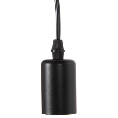 CEILING PENDANT 6-LIGHT HM4175 BLACK METAL-BLACK CABLES Φ100x180Hcm.