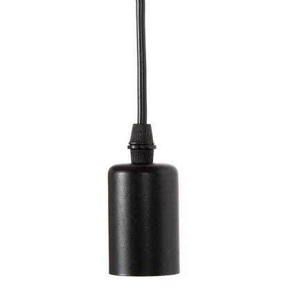 CEILING PENDANT 8-LIGHT HM4176 BLACK METAL-BLACK CABLES Φ100x180Hcm.