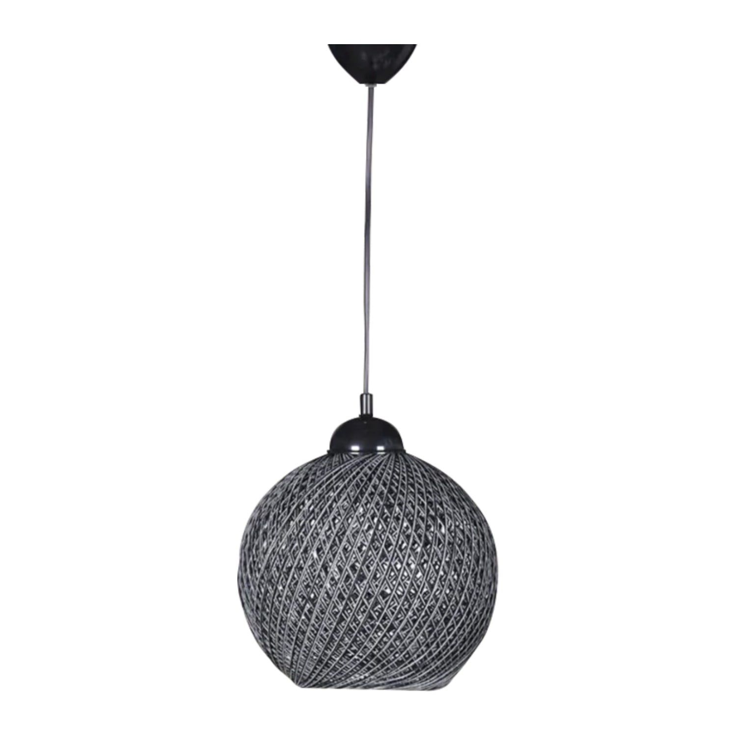 CEILING PENDANT LAMP INDOORS HM7645.02, GREY KNITTED ROPE, 22x18x20