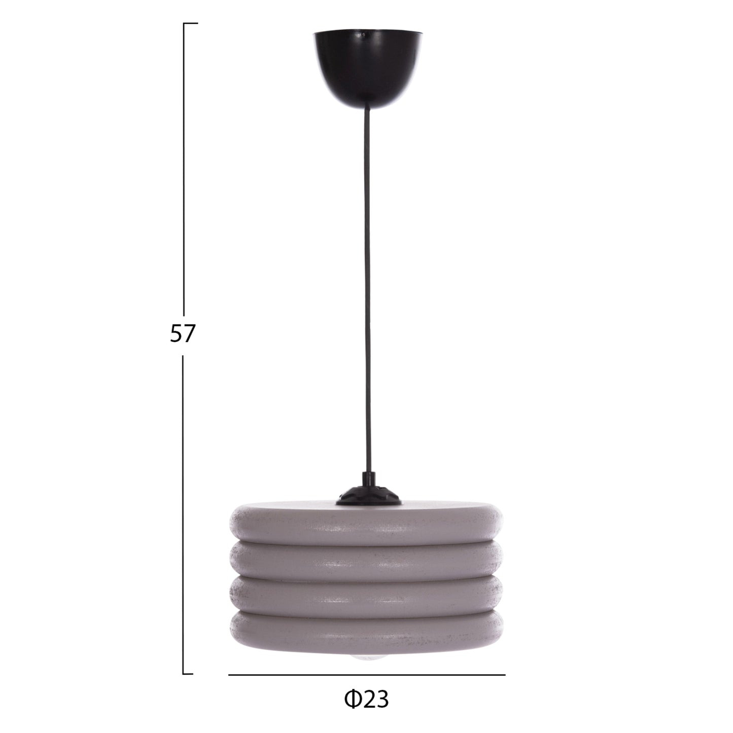 CEILING PENDANT HM7655.04, GREY WOODEN RINGS, Φ23x57