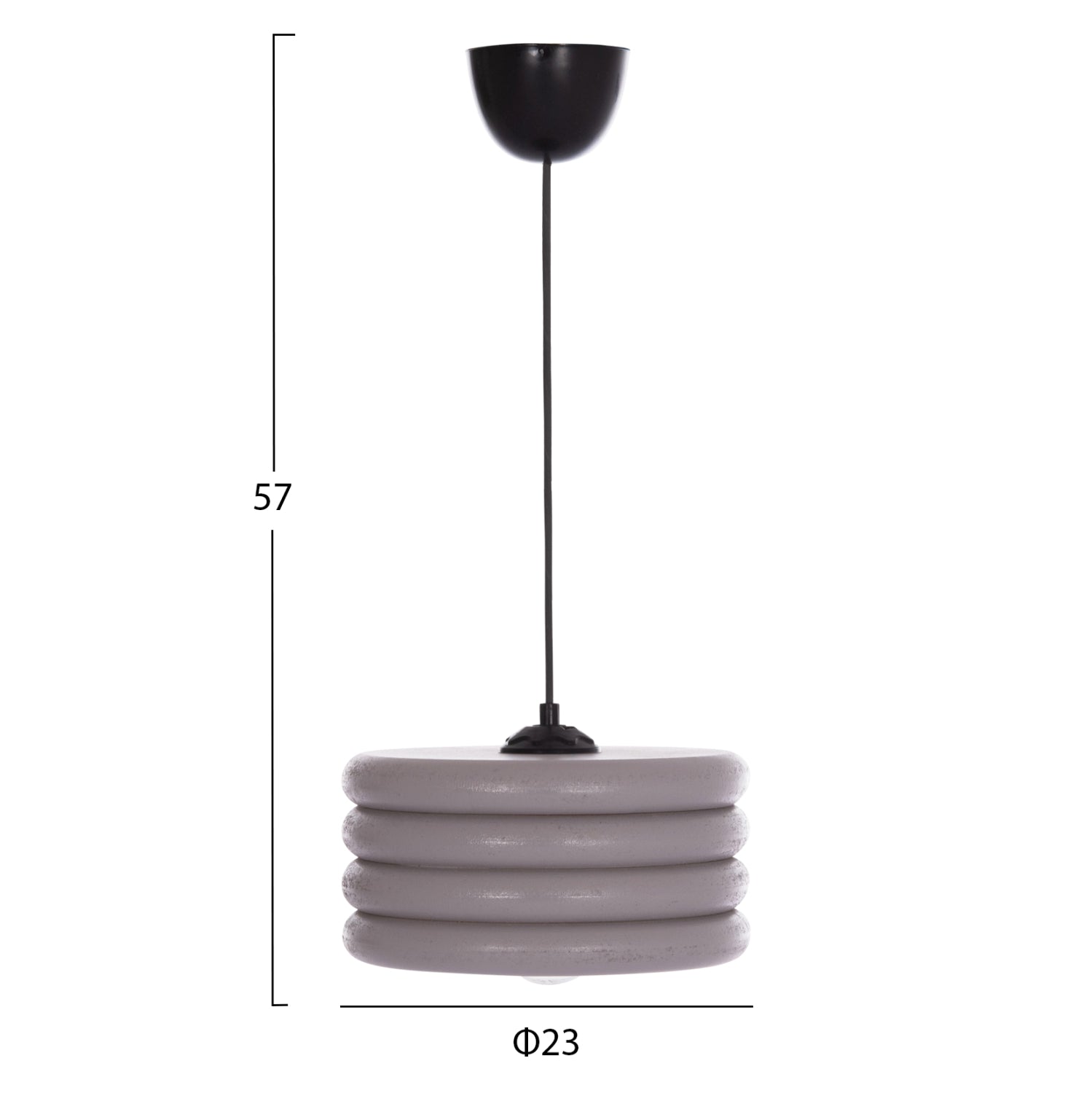 CEILING PENDANT HM7655.04, GREY WOODEN RINGS, Φ23x57