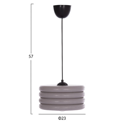 CEILING PENDANT HM7655.04, GREY WOODEN RINGS, Φ23x57