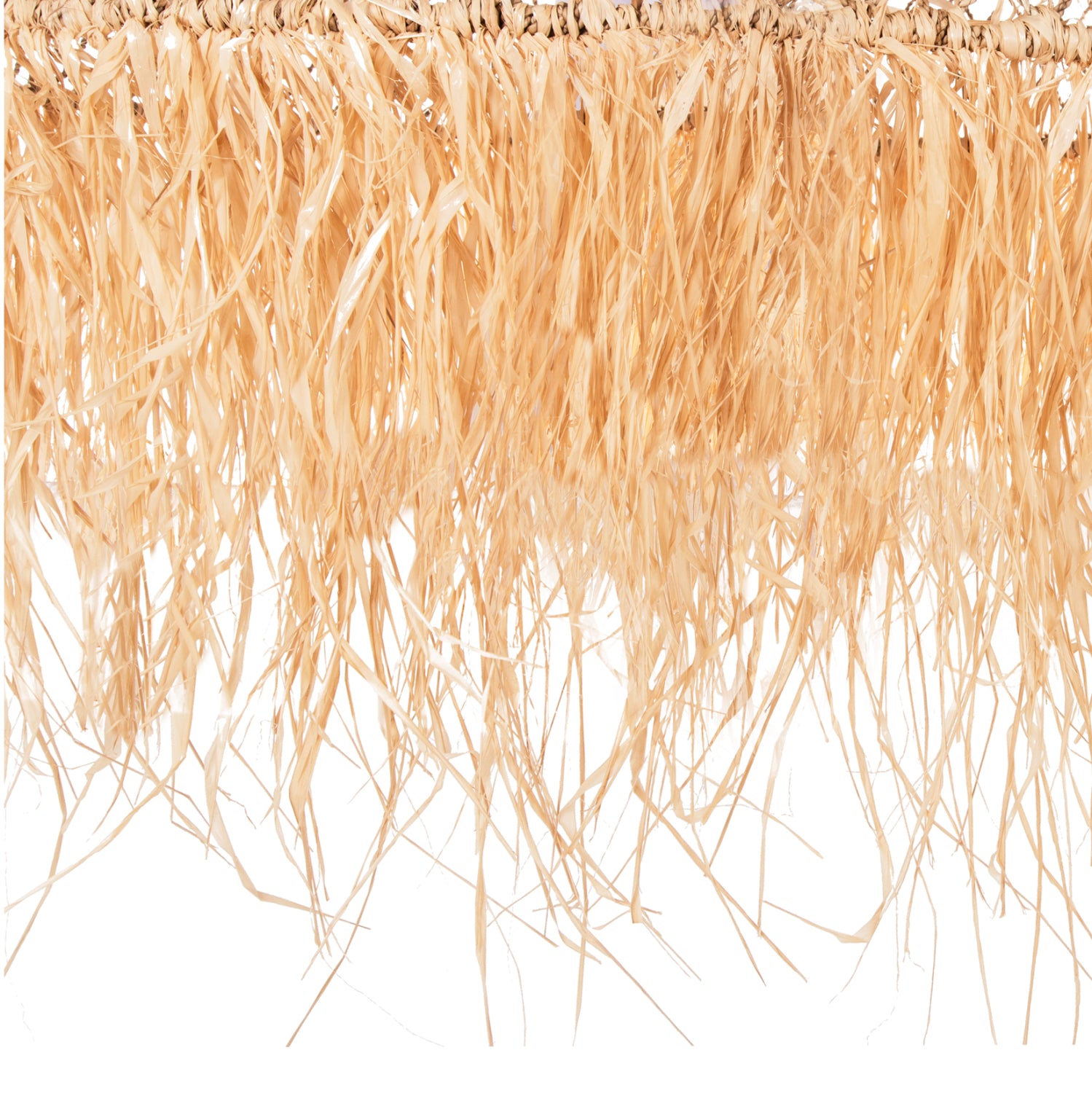 CEILING PENDANT LAMP HM4031 PALM LEAF FIBERS AND SEAGRASS FRINGES IN NATURAL Φ123x65Hcm.