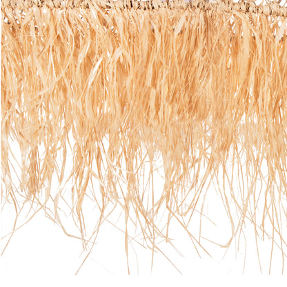CEILING PENDANT LAMP HM4031 PALM LEAF FIBERS AND SEAGRASS FRINGES IN NATURAL Φ123x65Hcm.