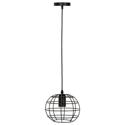 CEILING PENDANT LAMP HM4037 BLACK METAL SPHERE Φ16x124Hcm.