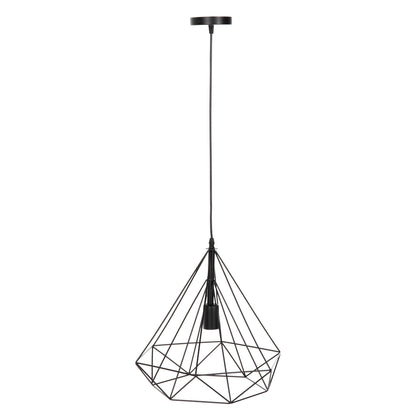 CEILING PENDANT LAMP HM4040 BLACK METAL CAP 25x22x123Hcm.